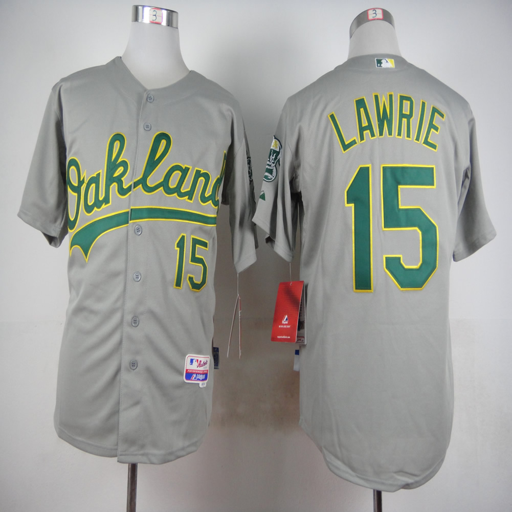 Men Oakland Athletics 15 Lawrie Grey MLB Jerseys